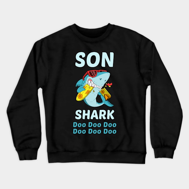 Family Shark 1 SON Crewneck Sweatshirt by blakelan128